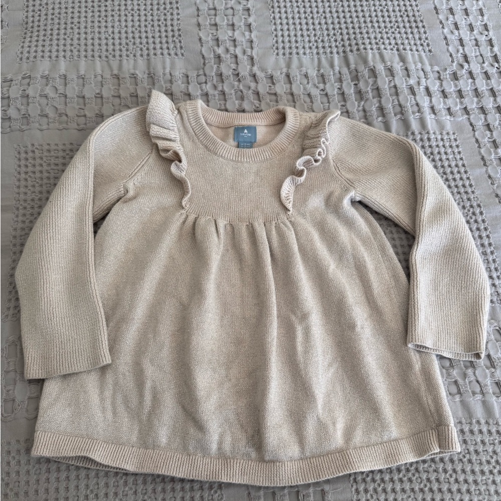GAP Cream Kids Ruffle Sweater